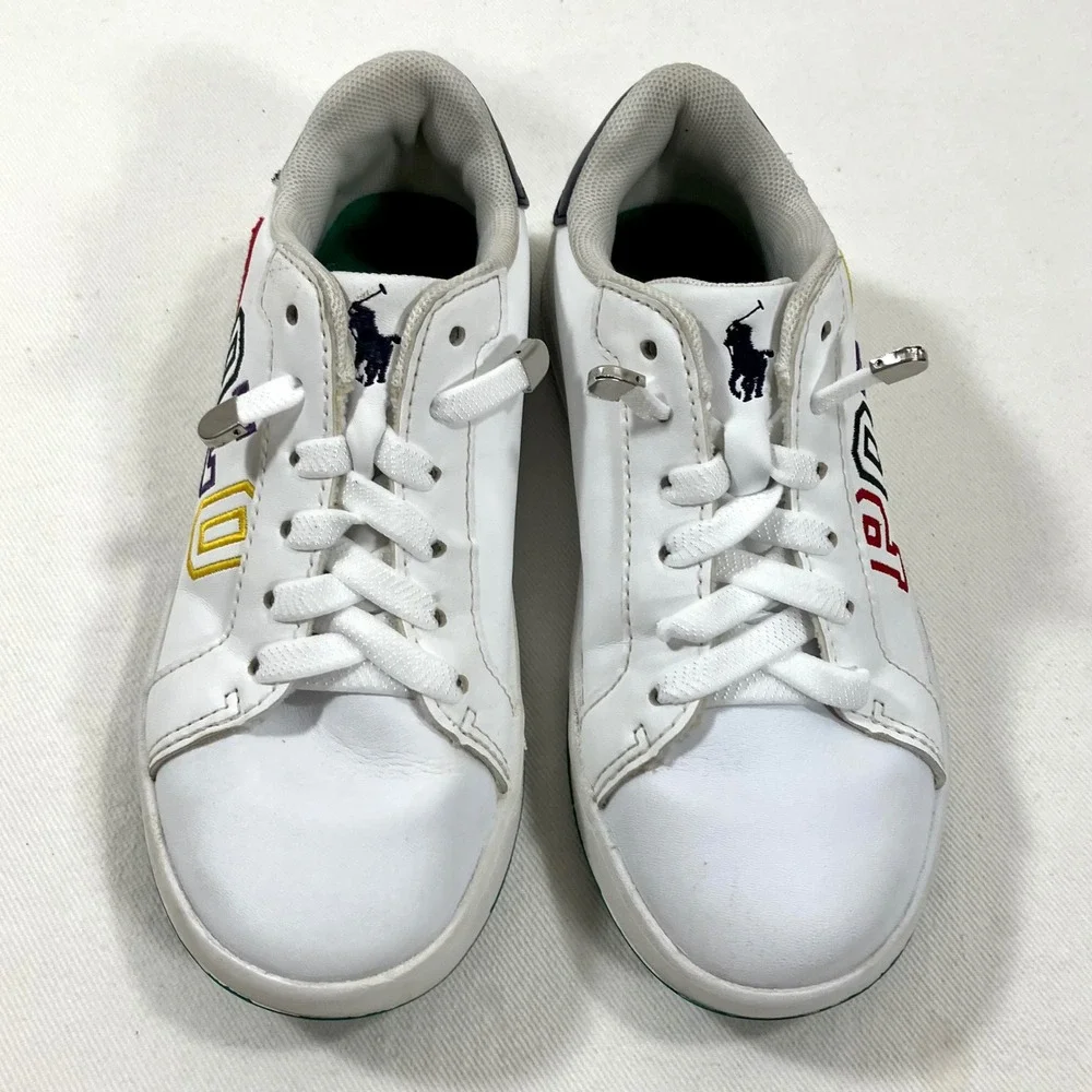 Polo Ralph Lauren Toddler Heritage-Court-II-Graphic‎ White Sneakers Size 12 T